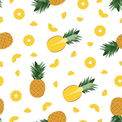Pineapple. Seamless Vector Patterns