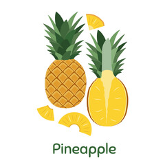 Pineapple. Flat Vector Illustration EPS.