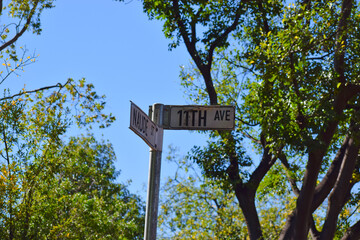 Eleventh/11th Avenue road sign/street name