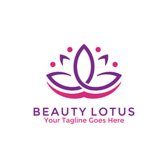Beauty Lotus Flower Logo Design Template. Vector illustration.