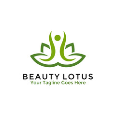 Beauty Lotus Flower Logo Design Template. Vector illustration.