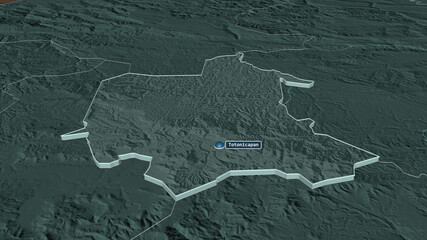 Totonicapán, Guatemala - extruded with capital. Administrative