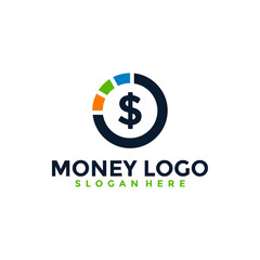Money Logo Vector. Creative cash and digital logotype design template.
