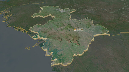 Kindia, Guinea - extruded with capital. Satellite