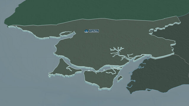 Cacheu, Guinea-Bissau - extruded with capital. Administrative
