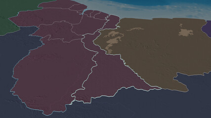 East Berbice-Corentyne, Guyana - outlined. Administrative