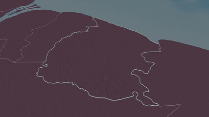 Mahaica-Berbice, Guyana - outlined. Administrative