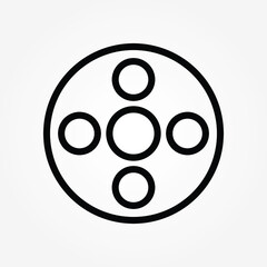 outline Video Camera Film Tape Reel Vector Icon
