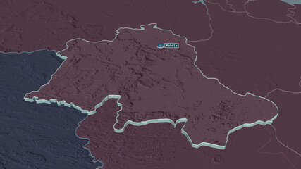 Potaro-Siparuni, Guyana - extruded with capital. Administrative
