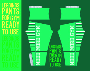 fitness leggings pants vector with mold and ready to use 
