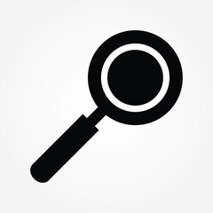 Magnifying glass or search icon, flat vector graphic on isolated background.