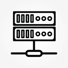 database information technology icon outline. server icon.