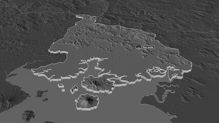 Valle, Honduras - extruded with capital. Bilevel
