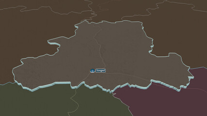 Obraz premium Csongrád, Hungary - extruded with capital. Administrative