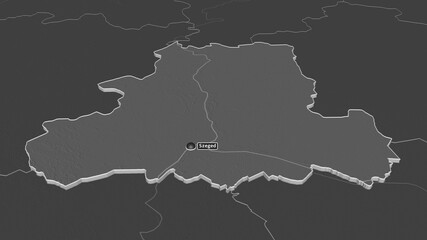 Csongrád, Hungary - extruded with capital. Bilevel