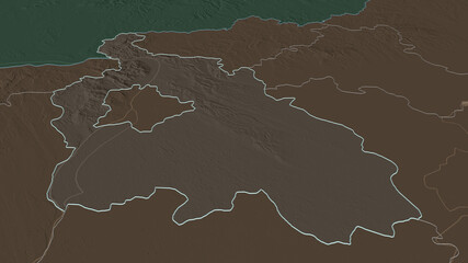 Pest, Hungary - outlined. Administrative