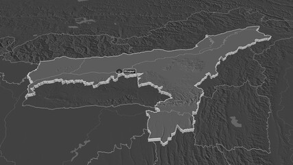 Assam, India - extruded with capital. Bilevel © Yarr65