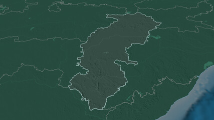 Chhattisgarh, India - outlined. Administrative