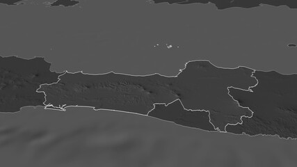 Jawa Tengah, Indonesia - outlined. Bilevel