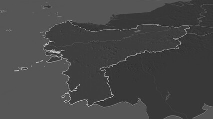 Kalimantan Barat, Indonesia - outlined. Bilevel