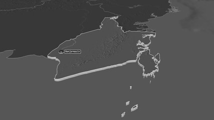 Kalimantan Selatan, Indonesia - extruded with capital. Bilevel