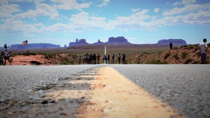 view of the road to the mountains