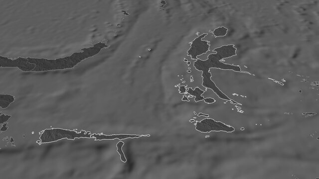 Maluku Utara, Indonesia - outlined. Bilevel