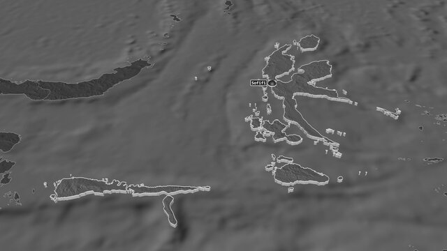 Maluku Utara, Indonesia - extruded with capital. Bilevel