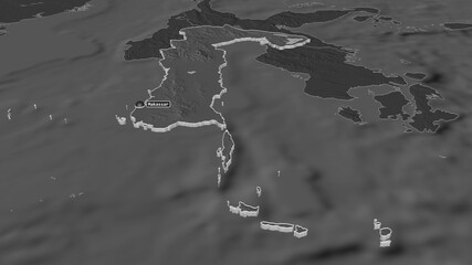 Sulawesi Selatan, Indonesia - extruded with capital. Bilevel