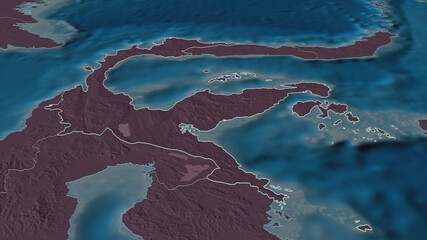 Sulawesi Tengah, Indonesia - outlined. Administrative