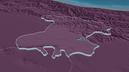 Alborz, Iran - extruded with capital. Administrative