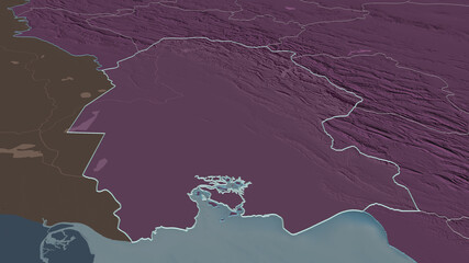 Khuzestan, Iran - outlined. Administrative