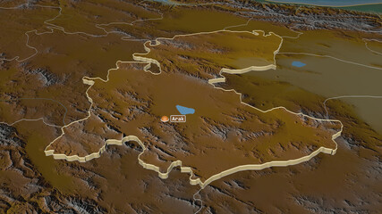 Markazi, Iran - extruded with capital. Relief