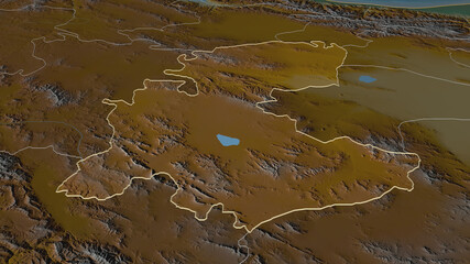 Markazi, Iran - outlined. Relief