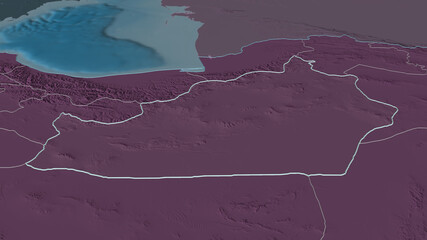 Semnan, Iran - outlined. Administrative