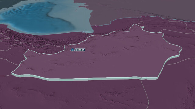 Semnan, Iran - extruded with capital. Administrative