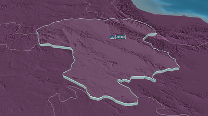 Zanjan, Iran - extruded with capital. Administrative