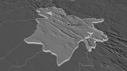 As-Sulaymaniyah, Iraq - extruded with capital. Bilevel