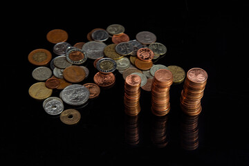 Still life with coins