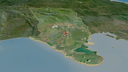 Clarendon, Jamaica - extruded with capital. Satellite