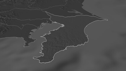 Chiba, Japan - outlined. Bilevel