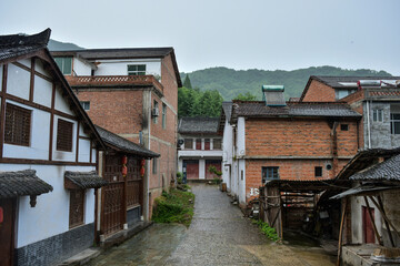 Old houses and stone bridges in ancient towns of Shaanxi Province, China