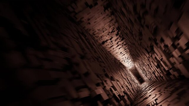 Entering mysterious space portal. Unexplained bright light entrance. Spaceflight to inner core. Unknown underground subway. Endless looping animation.