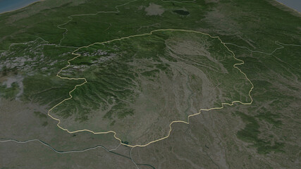 Tochigi, Japan - outlined. Satellite © Yarr65