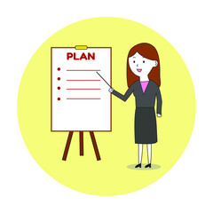 Business Presentation By A Woman Illustration Vector