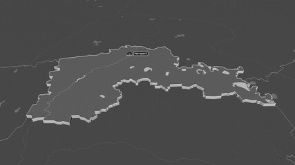 North Kazakhstan, Kazakhstan - extruded with capital. Bilevel