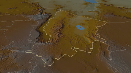 Baringo, Kenya - outlined. Relief