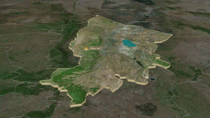 Baringo, Kenya - extruded with capital. Satellite