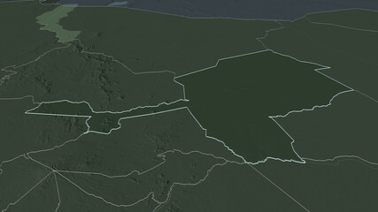 Isiolo, Kenya - outlined. Administrative