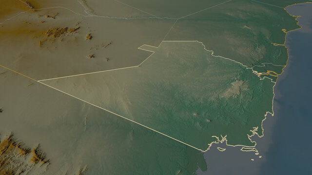 Kwale, Kenya - outlined. Relief